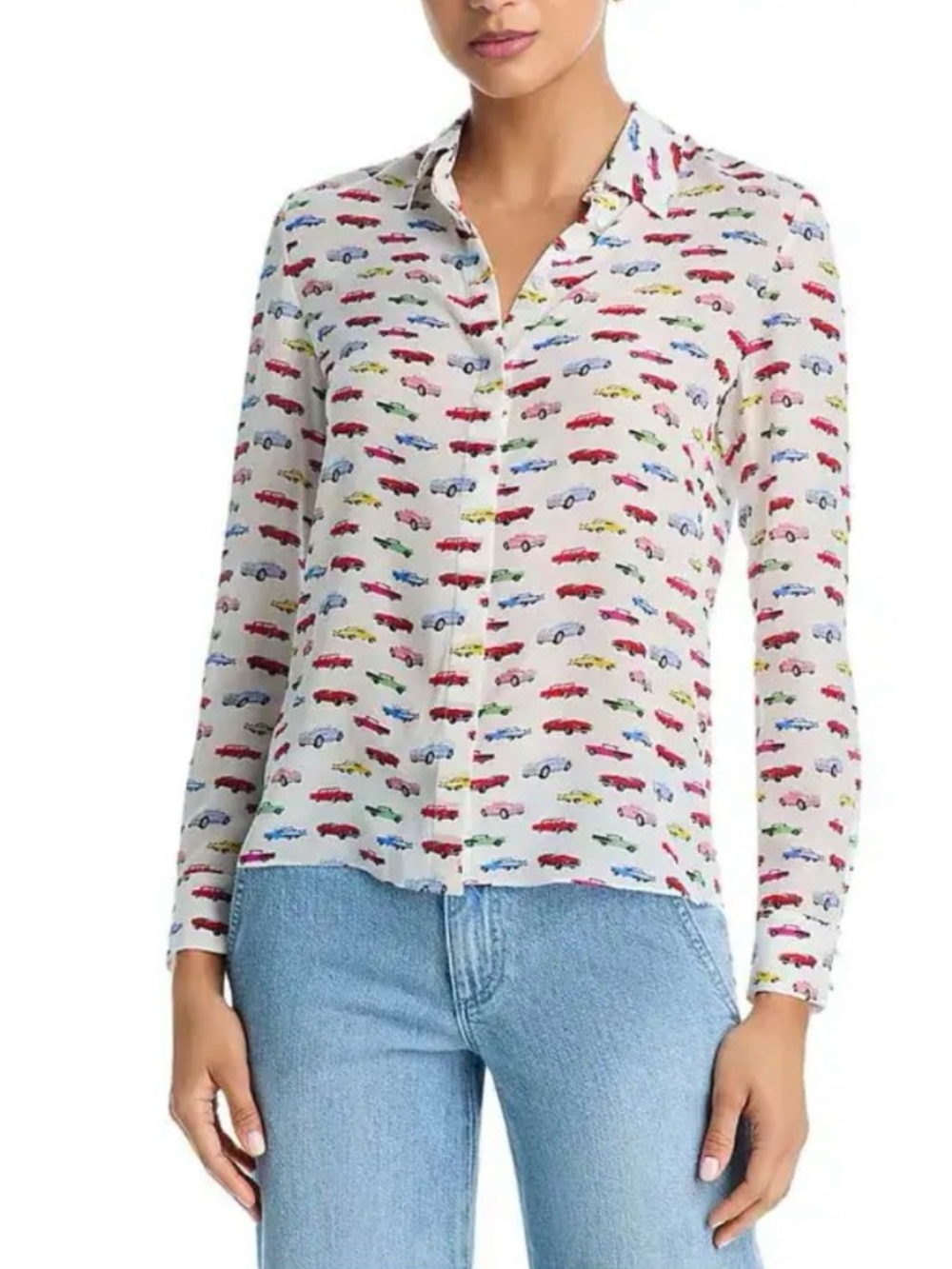 Alice and Olivia Willa Silk blouse, NWT, size L, MSRP $375